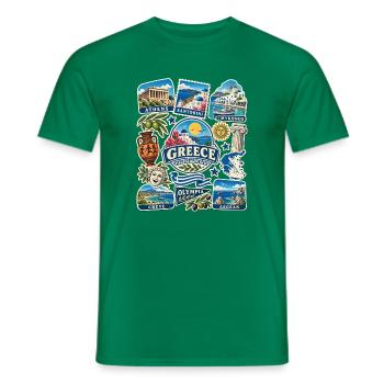 Griechenland Reisesticker - Männer T-Shirt - Kelly Green - Vorne - AI Model Male 178 dark (178cm)