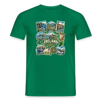 Irland Reisesticker - Männer T-Shirt - Kelly Green - Vorne - AI Model Male 178 dark (178cm)