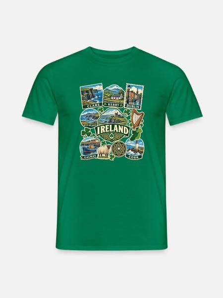 Irland Reisesticker - Männer T-Shirt - Kelly Green