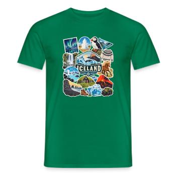 Island Reisesticker - Männer T-Shirt - Kelly Green - Vorne - AI Model Male 178 dark (178cm)