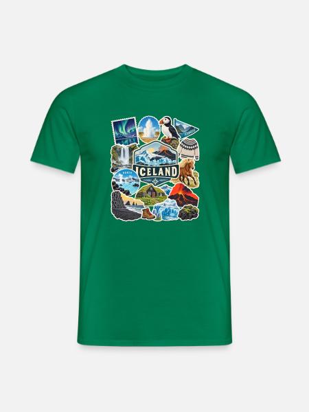 Island Reisesticker - Männer T-Shirt - Kelly Green