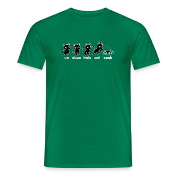 Un Deux Trois Katzen Sink - Männer T-Shirt - Kelly Green - Vorne - AI Model Male 178 dark (178cm)