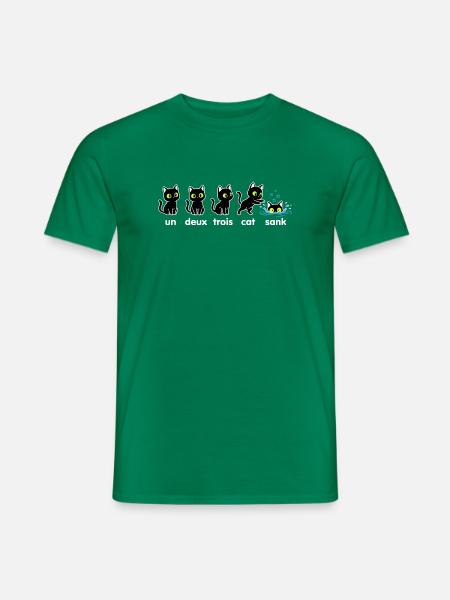 Un Deux Trois Katzen Sink - Männer T-Shirt - Kelly Green