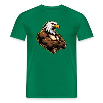 Muskulöses Adler-Maskottchen - Männer T-Shirt - Kelly Green - Vorne - AI Model Male 178 dark (178cm)