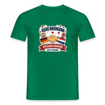 Gute Nachbarn – Deutschland & Niederlande - Männer T-Shirt - Kelly Green - Vorne - AI Model Male 178 dark (178cm)