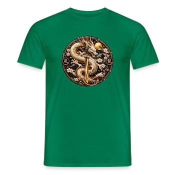 Goldener Drachenklingentraum - Männer T-Shirt - Kelly Green - Vorne - AI Model Male 178 dark (178cm)