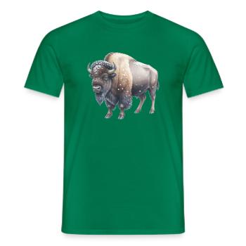 Europäische Bisons im Winter - Männer T-Shirt - Kelly Green - Vorne - AI Model Male 178 dark (178cm)