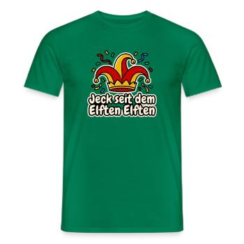 Jeck seit dem Elften Elften Narrenkappe Karneval - Männer T-Shirt - Kelly Green - Vorne - AI Model Male 178 dark (178cm)