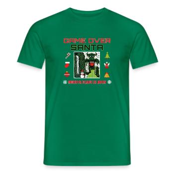 Game Over Santa Pixel Monster Claus - Männer T-Shirt - Kelly Green - Vorne - AI Model Male 178 dark (178cm)