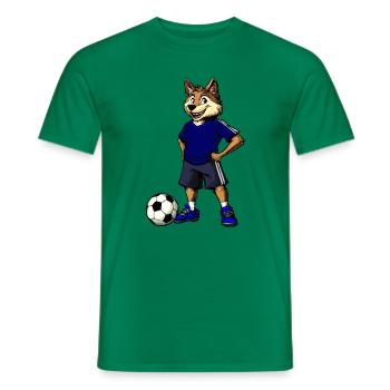 Fussball Wolf Blau - Männer T-Shirt - Kelly Green - Vorne - AI Model Male 178 dark (178cm)
