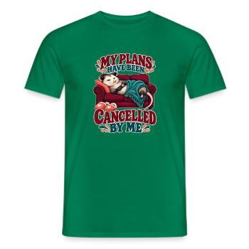  My Plans Have Been Cancelled By Me Faultier Auf - Männer T-Shirt - Kelly Green - Vorne - AI Model Male 178 dark (178cm)