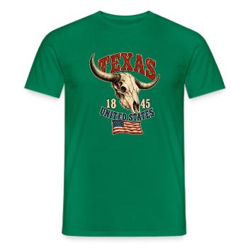 Texas Skull USA Flag - Männer T-Shirt - Kelly Green - Vorne - AI Model Male 178 dark (178cm)