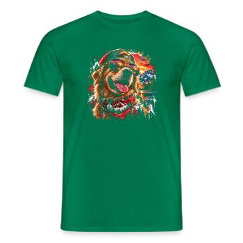 Cooler Golden Retriever mit Sonnenbrille - Männer T-Shirt - Kelly Green - Vorne - AI Model Male 178 dark (178cm)