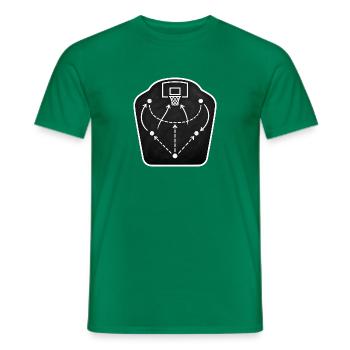 Basketball Taktik Tafel Coach Spielzug T-Shirt - Männer T-Shirt - Kelly Green - Vorne - AI Model Male 178 dark (178cm)