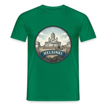 Helsinki Finnland Reiseabzeichen Kathedralen-Souvenir - Männer T-Shirt - Kelly Green - Vorne - AI Model Male 178 dark (178cm)