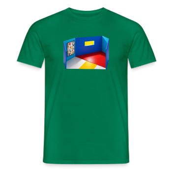 Abstrakter Raum in Primärfarben - Männer T-Shirt - Kelly Green - Vorne - AI Model Male 178 dark (178cm)