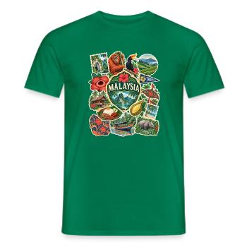 Malaysia Reisesticker - Männer T-Shirt - Kelly Green - Vorne - AI Model Male 178 dark (178cm)