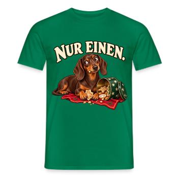 Dackel Plätzchenkontrolle – Nur einen - Männer T-Shirt - Kelly Green - Vorne - AI Model Male 178 dark (178cm)