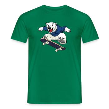 Eisbär Skater - Männer T-Shirt - Kelly Green - Vorne - AI Model Male 178 dark (178cm)