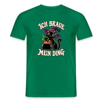 Ich braue mein Ding Katze - Männer T-Shirt - Kelly Green - Vorne - AI Model Male 178 dark (178cm)
