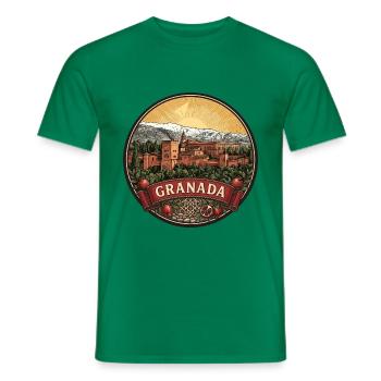Granada Spanien Reiseabzeichen Alhambra Palast Geschenk - Männer T-Shirt - Kelly Green - Vorne - AI Model Male 178 dark (178cm)