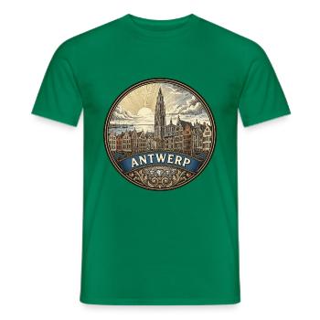 Antwerpen Belgien Reiseabzeichen Kathedralen-Souvenir - Männer T-Shirt - Kelly Green - Vorne - AI Model Male 178 dark (178cm)