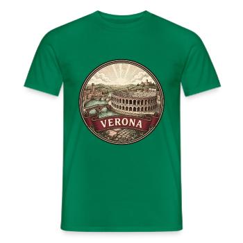 Verona Italien Reiseabzeichen Souvenir der römischen Arena - Männer T-Shirt - Kelly Green - Vorne - AI Model Male 178 dark (178cm)