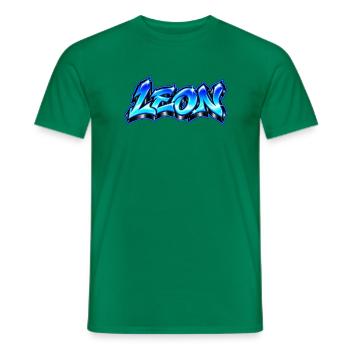 LEON Graffiti Name Street Art Hip Hop 3D - Männer T-Shirt - Kelly Green - Vorne - AI Model Male 178 dark (178cm)