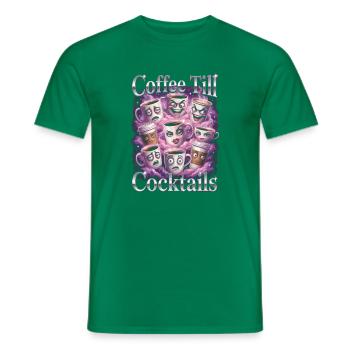 Coffee Till Cocktails Funny Cups - Männer T-Shirt - Kelly Green - Vorne - AI Model Male 178 dark (178cm)