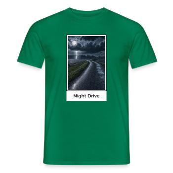 Nachtfahrt durch Gewitter - Männer T-Shirt - Kelly Green - Vorne - AI Model Male 178 dark (178cm)