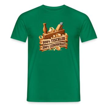 Tischlerkunst Leidenschaft Motiv - Männer T-Shirt - Kelly Green - Vorne - AI Model Male 178 dark (178cm)