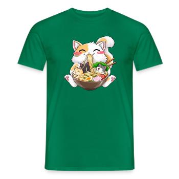 Katze Ramen - Männer T-Shirt - Kelly Green - Vorne - AI Model Male 178 dark (178cm)