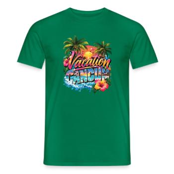 Cancun-Urlaubsuntergang - Männer T-Shirt - Kelly Green - Vorne - AI Model Male 178 dark (178cm)