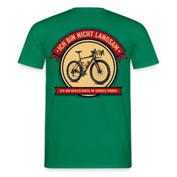 Ich bin Gravelbiker im Genuss-Modus - Männer T-Shirt - Kelly Green - Hinten - AI Model Male 178 dark (178cm)