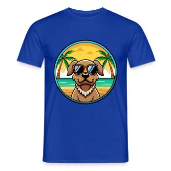 Pudelpointer Dog Breed Cartoon Sunglasses Beach - Men's T-Shirt - majorelle blue - Front - AI Model Male 178 light (178cm)
