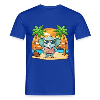 Elefant Lustige Cartoon Sommer Strand Sonnenbrille - Männer T-Shirt - Dunkelblau - Vorne - AI Model Male 178 light (178cm)