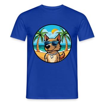 Magyar Agar Chien Race Dessin Animé Lunettes de soleil Plage - T-shirt homme - bleu foncé - Devant - AI Model Male 178 light (178cm)