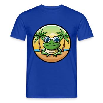 Frosch Lustige Cartoon Sommer Strand Sonnenbrille Aufkleber - Männer T-Shirt - Dunkelblau - Vorne - AI Model Male 178 light (178cm)