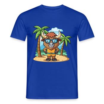 Bison Lustige Cartoon Sommer Strand Sonnenbrille - Männer T-Shirt - Dunkelblau - Vorne - AI Model Male 178 light (178cm)