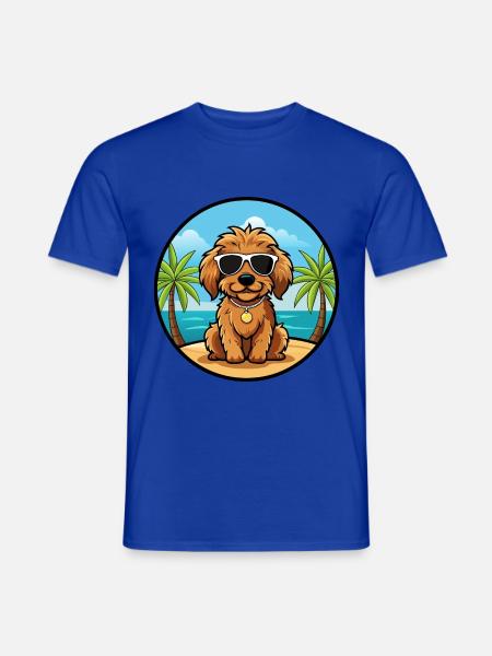Cockapoo Hunderasse Cartoon Sonnenbrille Strand - Männer T-Shirt - Dunkelblau