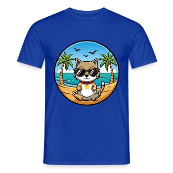 Zypern Katzenrasse Cartoon Sonnenbrille Strand - Männer T-Shirt - Dunkelblau - Vorne - AI Model Male 178 light (178cm)