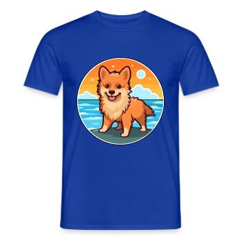Deutscher Spitz Hund Rasse Cartoon Kawaii Clipart Hund - Männer T-Shirt - Dunkelblau - Vorne - AI Model Male 178 light (178cm)