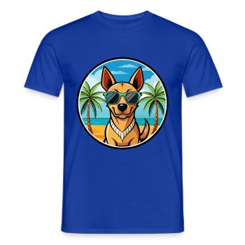 Andalusischer Windhund Rasse Cartoon Sonnenbrille Strand - Männer T-Shirt - Dunkelblau - Vorne - AI Model Male 178 light (178cm)