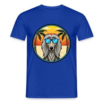 Afghanischer Windhund Hunderasse Cartoon Sonnenbrille Strand - Männer T-Shirt - Dunkelblau - Vorne - AI Model Male 178 light (178cm)