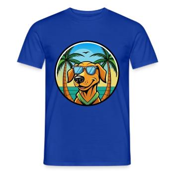 Litauischer Windhund Rasse Cartoon Sonnenbrille Strand - Männer T-Shirt - Dunkelblau - Vorne - AI Model Male 178 light (178cm)