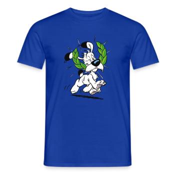 Asterix & Obelix Idefix Mit Lorbeerkranz - Männer T-Shirt - Dunkelblau - Vorne - AI Model Male 178 light (178cm)