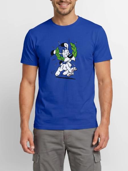 Asterix & Obelix Idefix Mit Lorbeerkranz - Männer T-Shirt - Dunkelblau - Vorne - AI Model Male 178 light (178cm)