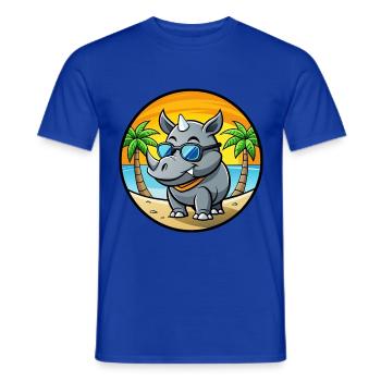 Rhino Lustige Cartoon Sommer Strand Sonnenbrille Cool - Männer T-Shirt - Dunkelblau - Vorne - AI Model Male 178 light (178cm)