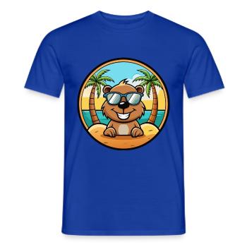 Biber Lustige Cartoon Sommer Strand Sonnenbrille Cool - Männer T-Shirt - Dunkelblau - Vorne - AI Model Male 178 light (178cm)