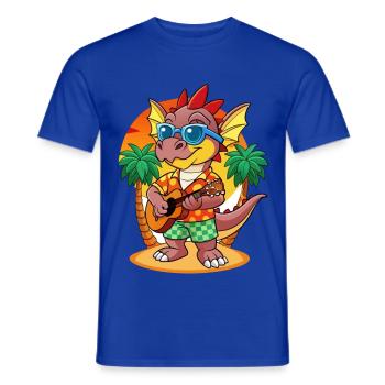 Lunettes de soleil de plage d’été de dessin animé de dragon drôle - T-shirt homme - bleu foncé - Devant - AI Model Male 178 light (178cm)